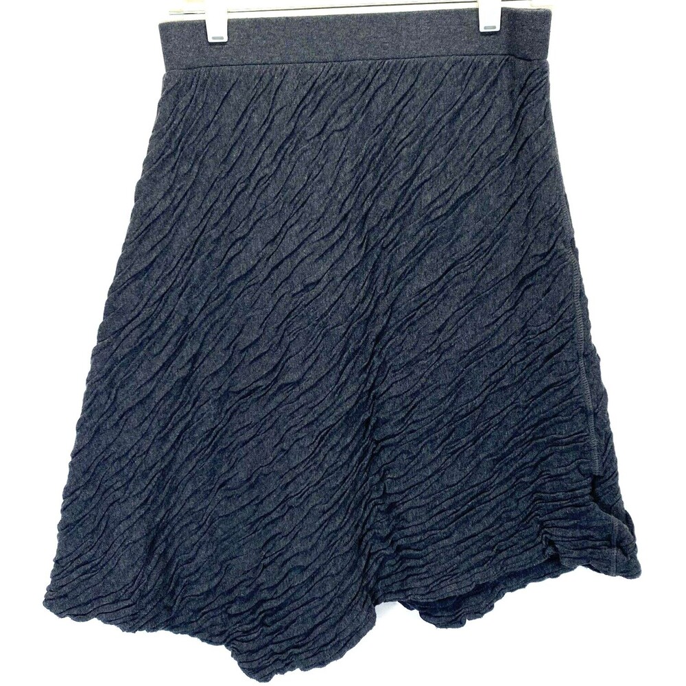 Simply Vera Wang Women’s Skirts Size M Wrinkled Gray Elastic Waist Asymmetrical